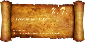 Kirnbauer Tibor névjegykártya